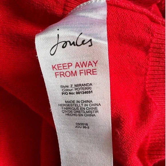 Joules Miranda Intarsia Sweater, Red w/Scottish Terrier Dog, Size 10, Whimsical - Picture 7 of 8